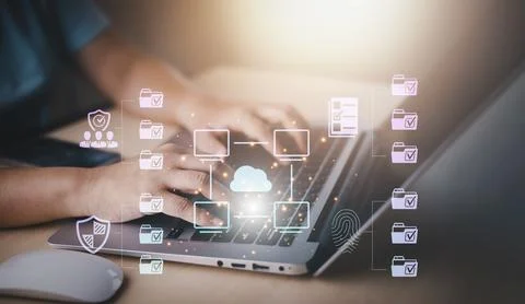 Security password login online concept  Hands typing and entering username an Stock Photos