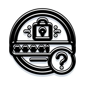 Security password protection lock with question mark Stock Illustration