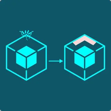 Security Patch Icon : software vulnerability sealed at the weak spot 库存插图