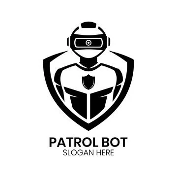 Security Patrol Bot Logo Modern Design Stock Illustration