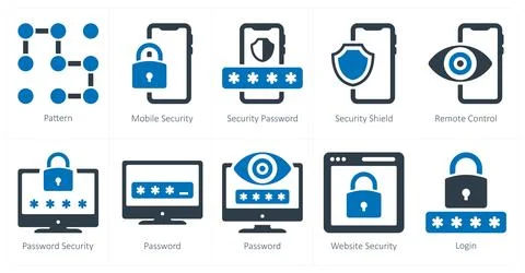 Security as pattern, mobile security, security password Stock Illustration