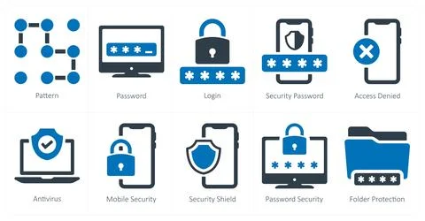 Security as pattern, password, login 스톡 일러스트