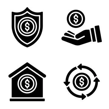 Security of payment icon set Payment related vector Stock Illustration