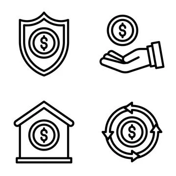 Security of payment icon set Payment related vector Stock Illustration