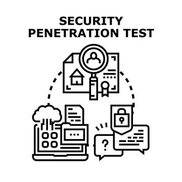 Security penetration testing computer system vulnerability assessment 库存插图