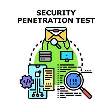 Security penetration testing digital system vulnerability check 库存插图