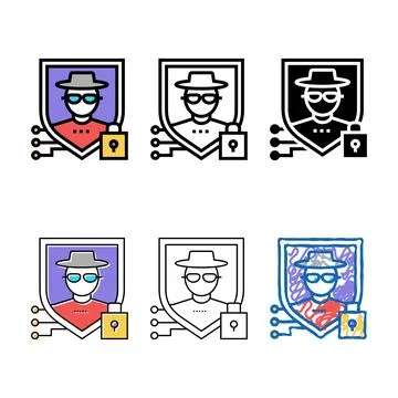 Security people types value color icon vector Illustrazione stock