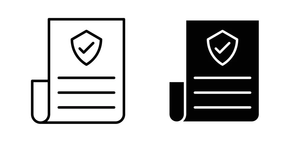 Security policy icon vector concepts, line and silhouette style Stock Illustration