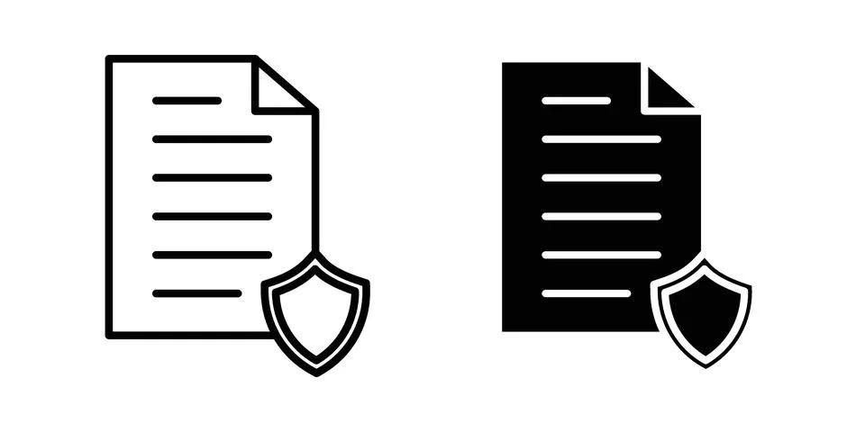 Security policy icon vectors. Illustrations in black Stock Illustration