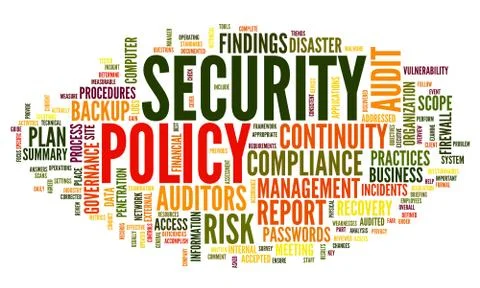 Security policy in word tag cloud Stock Illustration