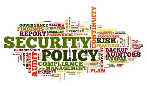 Security policy in word tag cloud Stock Illustration