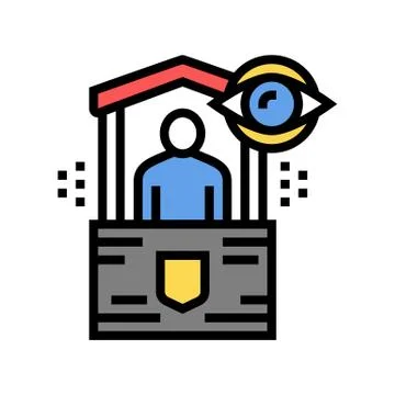 Security post color icon vector illustration Stock Illustration