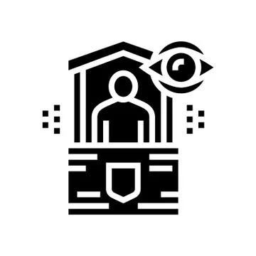 Security post glyph icon vector illustration Stock Illustration