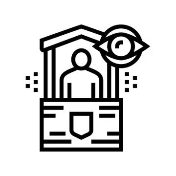 Security post line icon vector illustration Stock Illustration