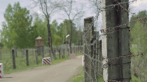 Security post in the military unit Stock Footage 75839891