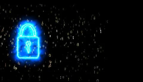 Security power lock binary digital paticle explosive radial blur 库存照片