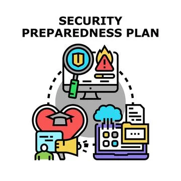 Security preparedness plan developing protective measures Stock Illustration