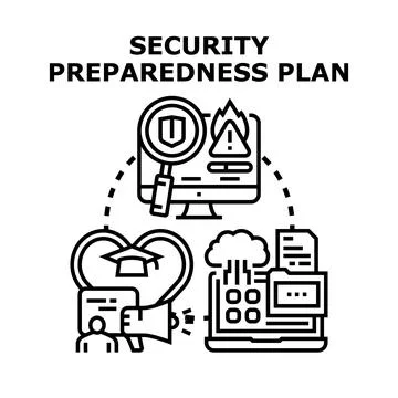 Security preparedness plan developing protective measures Stock Illustration