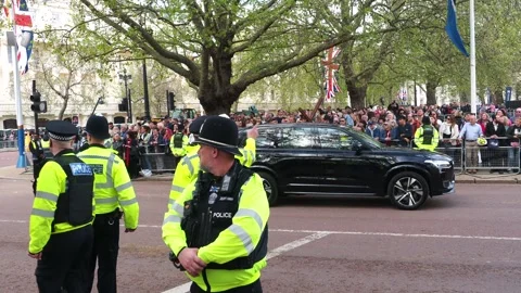 Security Preparing For King Charles Coronation, London Stock Footage 240440651
