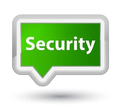 Security prime green banner button Stock Illustration