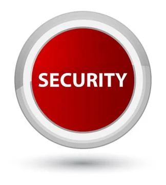Security prime red round button Stock Illustration