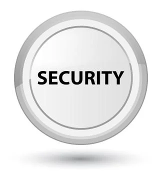 Security prime white round button Stock Illustration