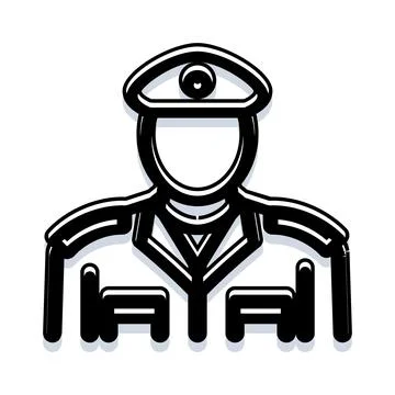 Security professional avatar wearing uniform and cap Stock Illustration