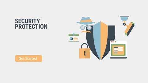 Security Protection Concept with Modern Technology Illustration Video stock 341920128
