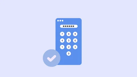 Security Protection, Password, Cyber Security 2d Animation with Alpha Matte Stock Footage 336293463