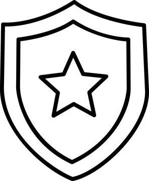 Security Protection Shield With Star 스톡 일러스트