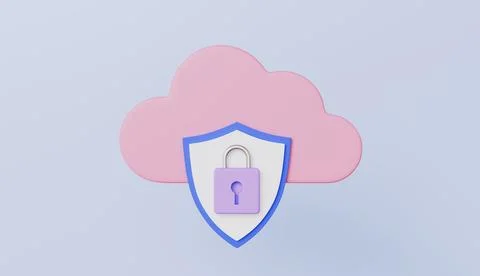 Security protection system with cloud computing technology, online data storage Stock Illustration