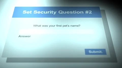 A Security Question for Online Account Asking First Pet's Name Stock Footage 331872441
