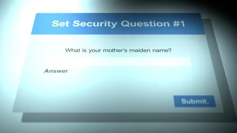 A Security Question for Online Account Asking Mother's Maiden Name0 Stock Illustration