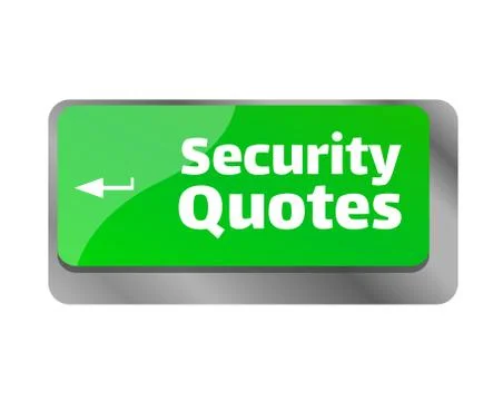 Security quotes . Close up of keyboard, enter computer key. Stock Illustration