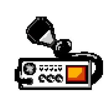 Security radio transceiver game pixel art vector illustration 스톡 일러스트