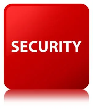 Security red square button Illustrazione stock