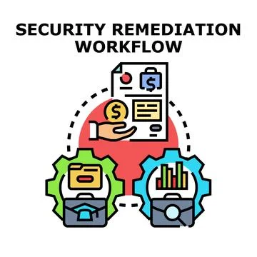 Security remediation workflow process for business operations イラスト素材