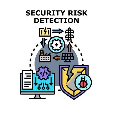 Security risk detection system identifying digital cyber threats Illustrazione stock