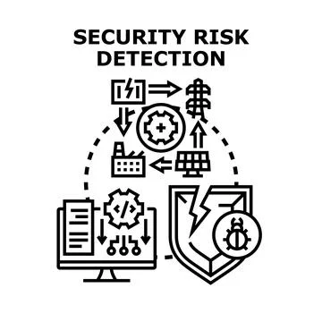 Security risk detection system identifying digital cyber threats イラスト素材