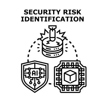 Security risk identification detecting data vulnerability concept Stock-Illustration