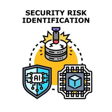 Security risk identification detecting data vulnerability concept Stock Illustration