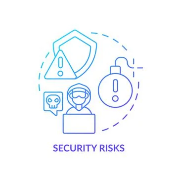 Security risks blue gradient concept icon Stock Illustration