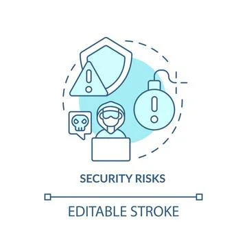 Security risks turquoise concept icon Stock Illustration