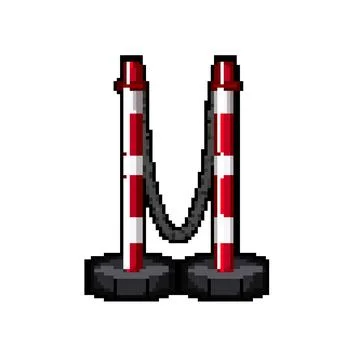 Security road barrier pixel art vector illustration Stock Illustration