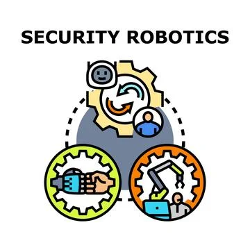 Security robotics protecting data and system operations Stock Illustration