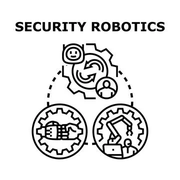 Security robotics protecting data and system operations 库存插图