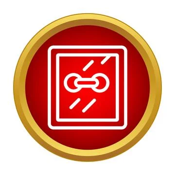 Security safe box icon inside red circle Stock-Illustration