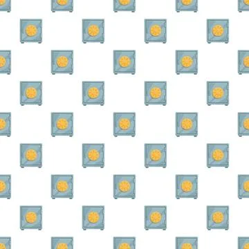 Security safe box pattern protecting financial wealth seamless background Stockillustratie