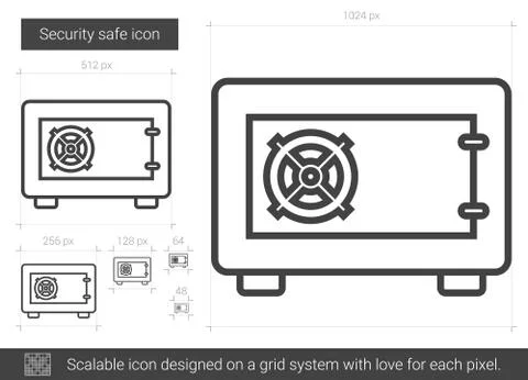 Security safe line icon. Stock Illustration