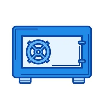 Security safe line icon. Stock Illustration